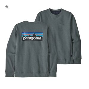 Patagonia Uprisal P-6 Logo Crew Sweatshirt Fleece nouveau green Unisex sz M.